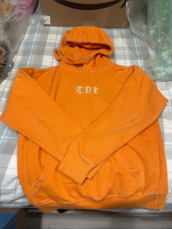 tde. Sweaters - tde. Orange Hoodie Sweatshirt